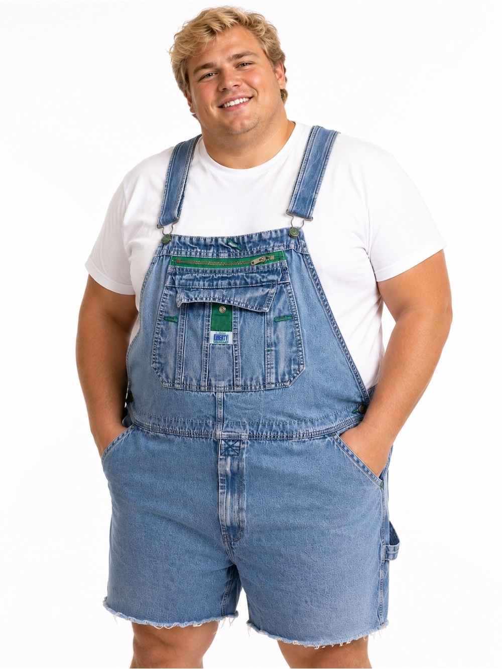 Liberty Size 44 Men’s Classic Light Blue Denim Men's Cutoff Short Overalls